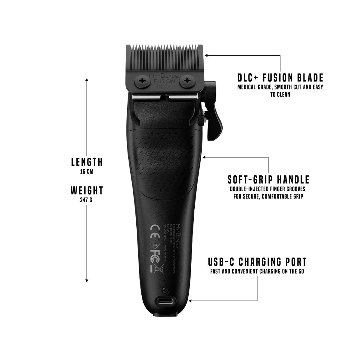 Tensor 1 Black – Barbero y cortador de cabello profesional con tecnología de IA